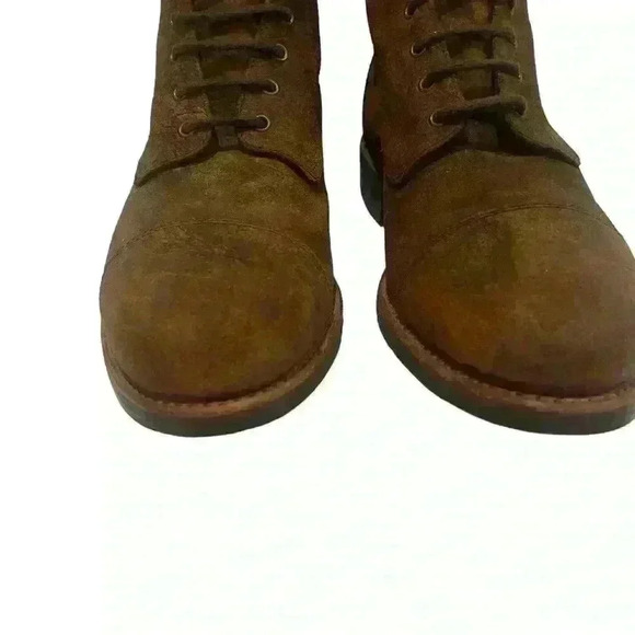 Taft Dragon Men's Rustic Brown Leather Cap Toe Lace Up Ankle Boots  size 8/ 41 - Picture 9 of 16